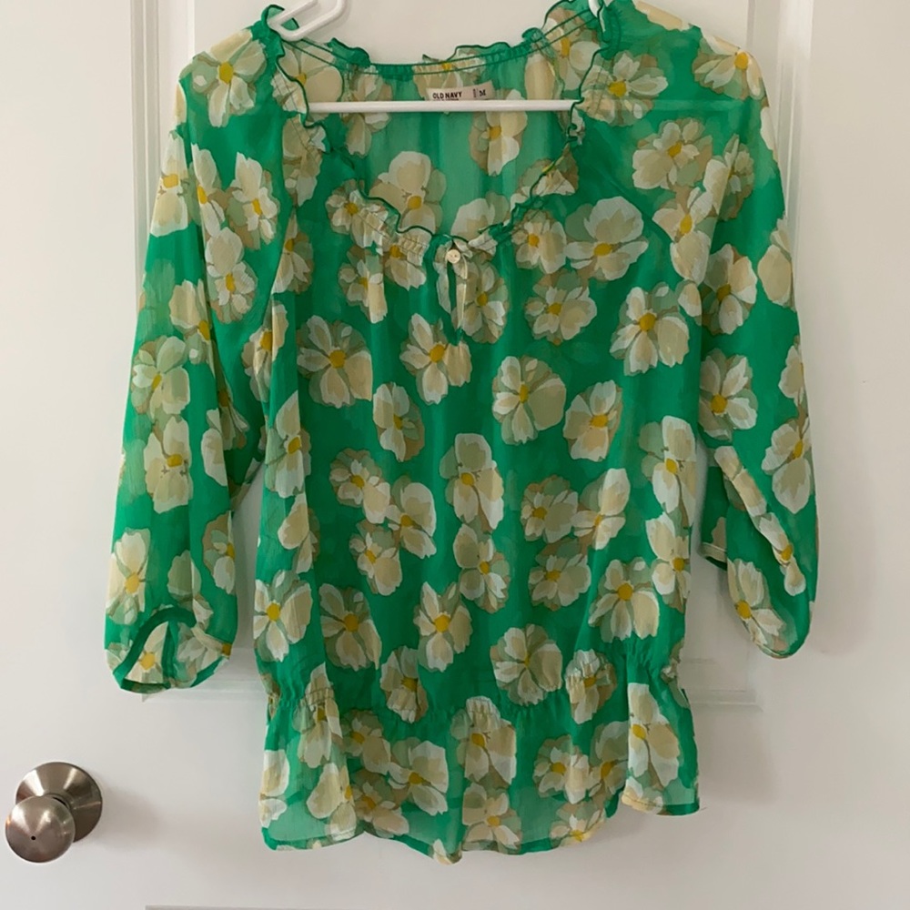 Old Navy sheer floral top